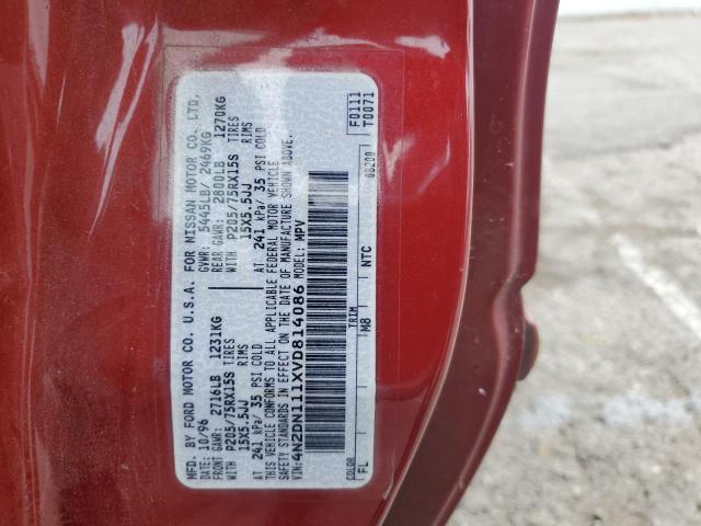 Photo 12 VIN: 4N2DN111XVD814086 - NISSAN QUEST 