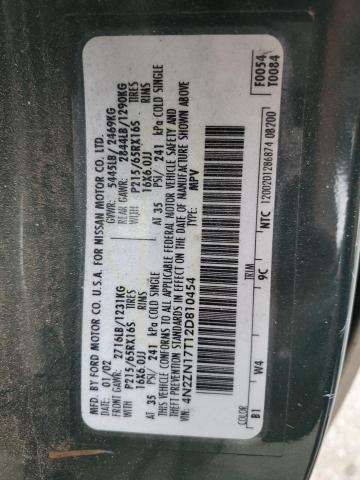 Photo 12 VIN: 4N2ZN17T12D810454 - NISSAN QUEST GLE 