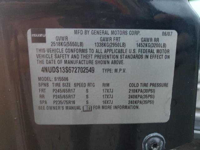 Photo 12 VIN: 4NUDS13S672702549 - ISUZU ASCENDER S 