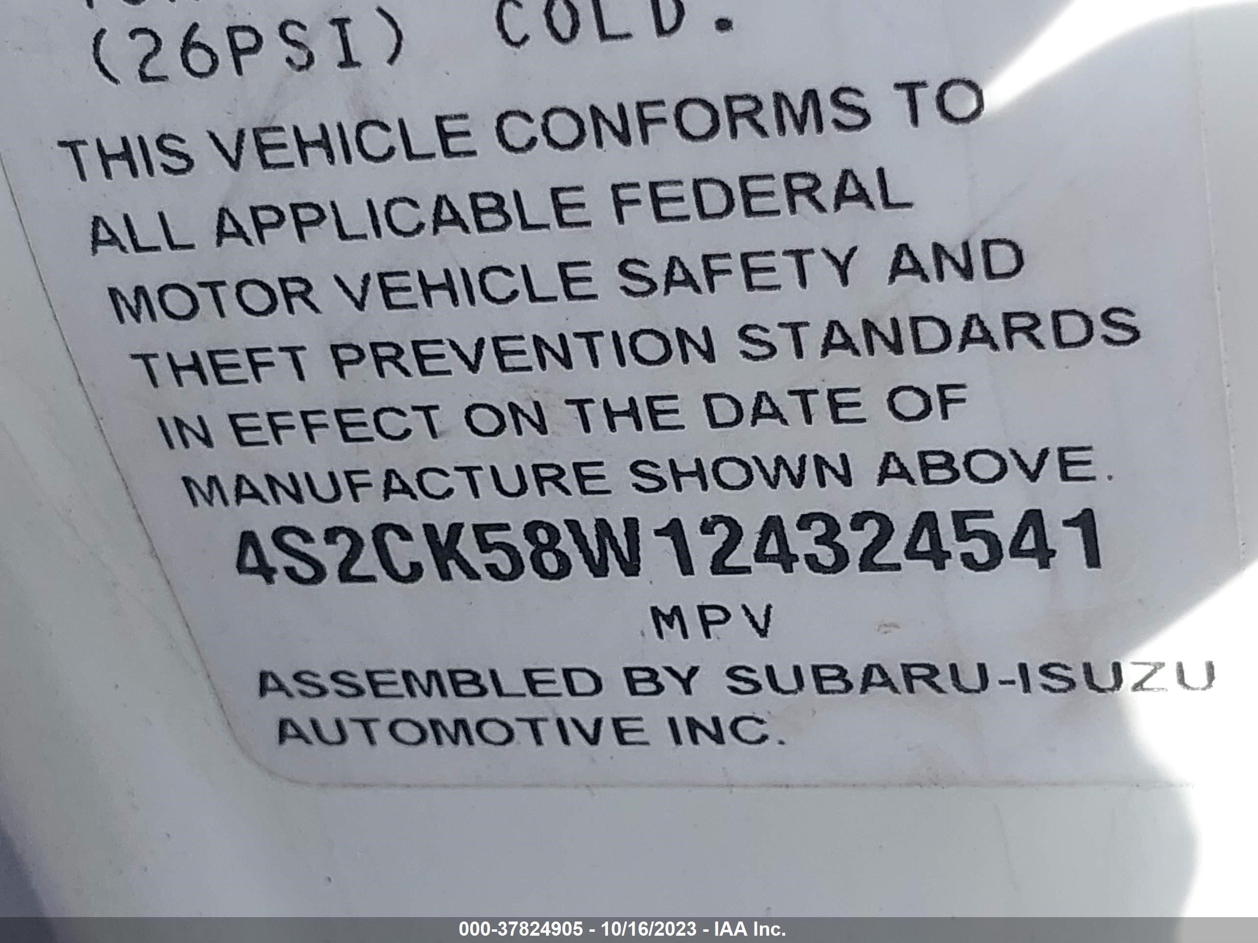 Photo 8 VIN: 4S2CK58W124324541 - ISUZU RODEO 