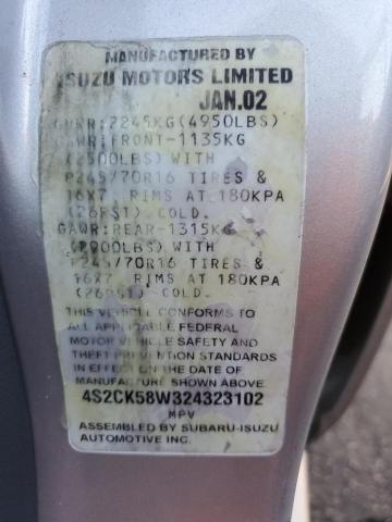 Photo 11 VIN: 4S2CK58W324323102 - ISUZU RODEO S 