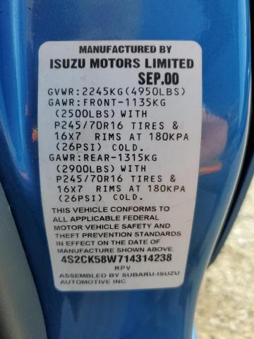 Photo 12 VIN: 4S2CK58W714314238 - ISUZU RODEO 