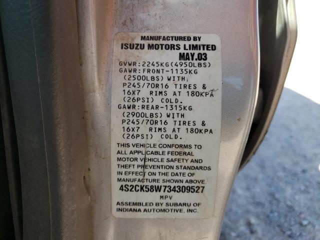 Photo 11 VIN: 4S2CK58W734309527 - ISUZU RODEO S 