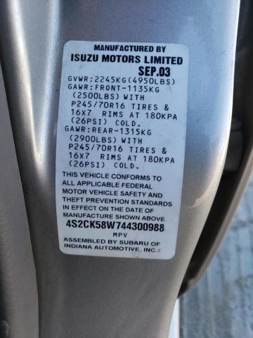 Photo 11 VIN: 4S2CK58W744300988 - ISUZU RODEO 