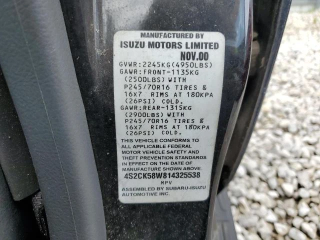 Photo 12 VIN: 4S2CK58W814325538 - ISUZU RODEO S 