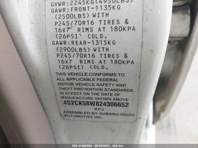 Photo 8 VIN: 4S2CK58W824306652 - ISUZU RODEO 