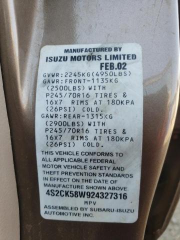 Photo 12 VIN: 4S2CK58W924327316 - ISUZU RODEO S 