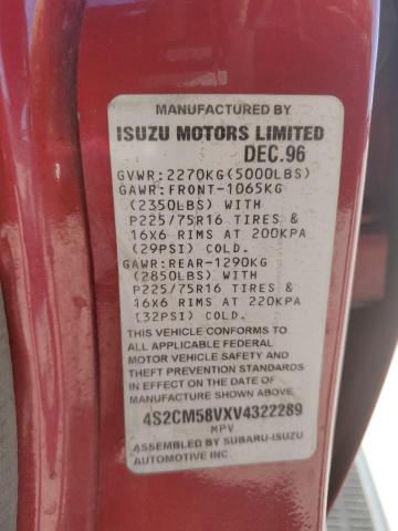 Photo 12 VIN: 4S2CM58VXV4322289 - ISUZU RODEO 