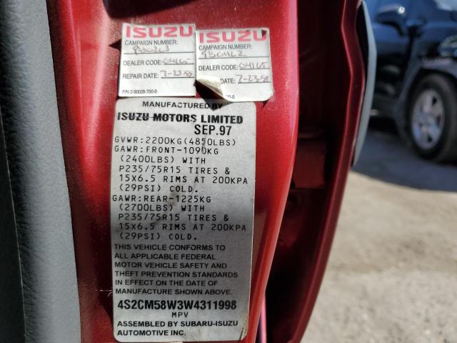 Photo 11 VIN: 4S2CM58W3W4311998 - ISUZU RODEO S 