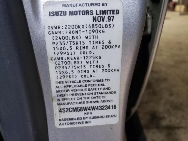 Photo 12 VIN: 4S2CM58W4W4323416 - ISUZU RODEO 