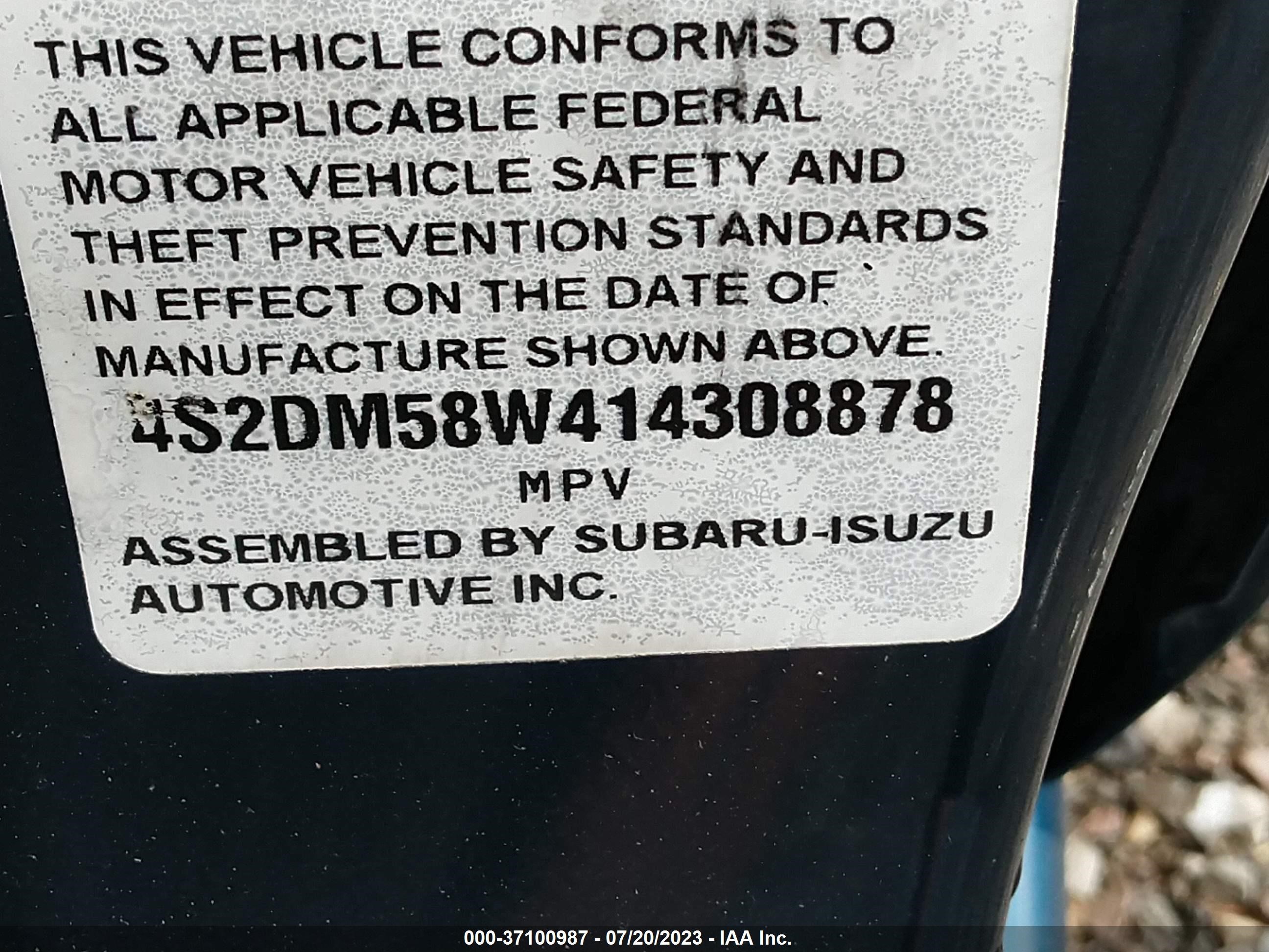 Photo 8 VIN: 4S2DM58W414308878 - ISUZU RODEO 