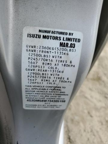 Photo 12 VIN: 4S2DM58W734305198 - ISUZU RODEO 