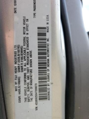 Photo 11 VIN: 4S3BE625347209073 - SUBARU LEGACY 