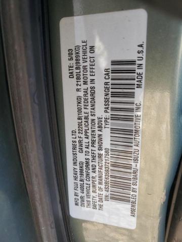 Photo 11 VIN: 4S3BE635937217580 - SUBARU LEGACY L 