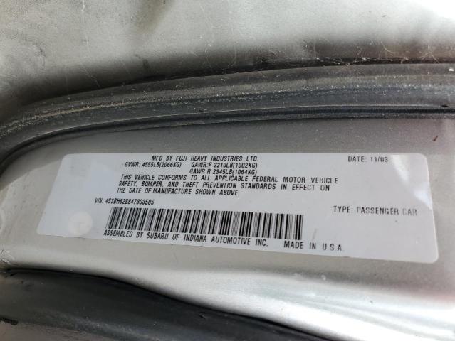 Photo 12 VIN: 4S3BH625847303585 - SUBARU LEGACY L S 