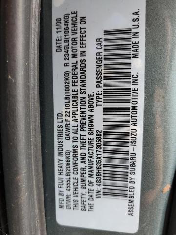 Photo 12 VIN: 4S3BH635X17305882 - SUBARU LEGACY L 