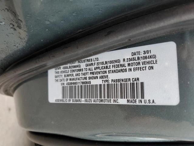 Photo 11 VIN: 4S3BH665117660645 - SUBARU LEGACY OUT 