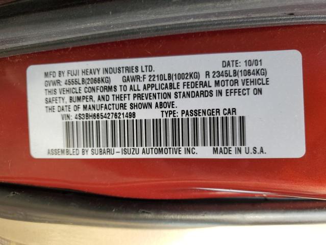 Photo 13 VIN: 4S3BH665427621498 - SUBARU LEGACY 