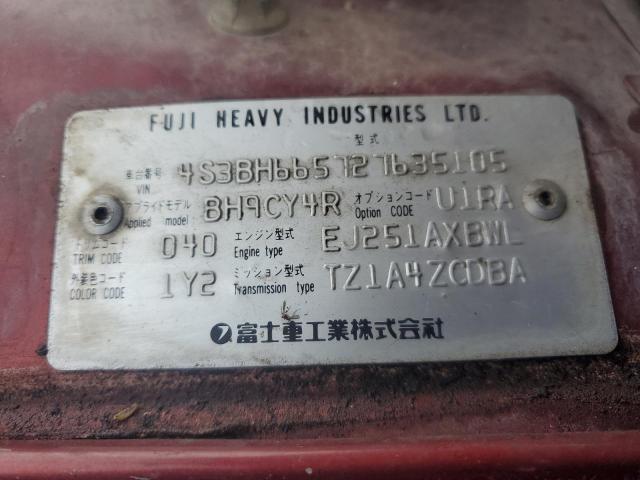 Photo 11 VIN: 4S3BH665727635105 - SUBARU LEGACY 