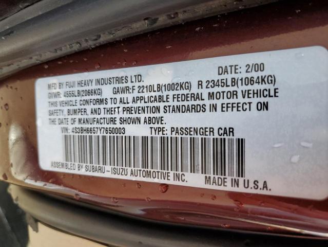 Photo 12 VIN: 4S3BH6657Y7650003 - SUBARU LEGACY 