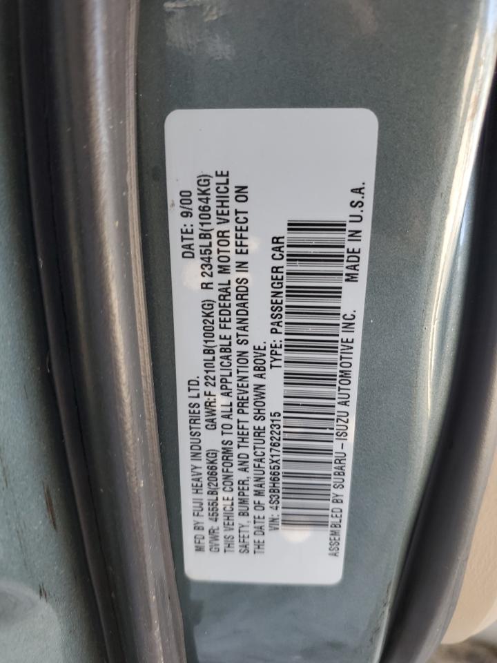 Photo 11 VIN: 4S3BH665X17622315 - SUBARU LEGACY 