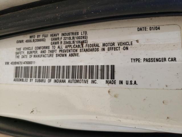 Photo 11 VIN: 4S3BH675147638311 - SUBARU LEGACY OUT 