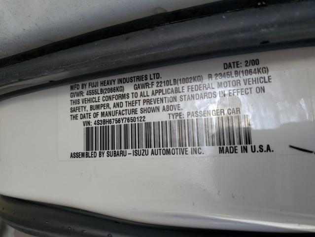 Photo 11 VIN: 4S3BH6756Y7650122 - SUBARU LEGACY OUT 