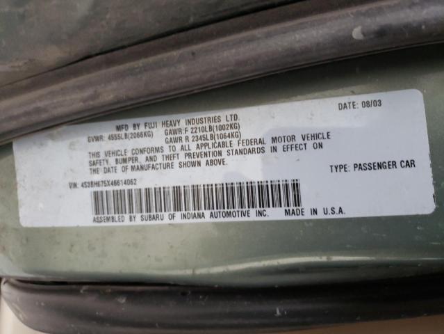 Photo 9 VIN: 4S3BH675X46614062 - SUBARU LEGACY OUT 