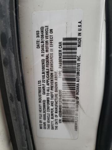 Photo 11 VIN: 4S3BH686137648200 - SUBARU LEGACY 