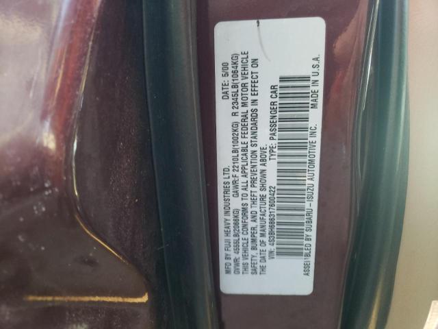 Photo 9 VIN: 4S3BH686317600422 - SUBARU LEGACY OUT 