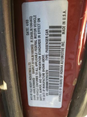 Photo 11 VIN: 4S3BH686737651070 - SUBARU LEGACY 