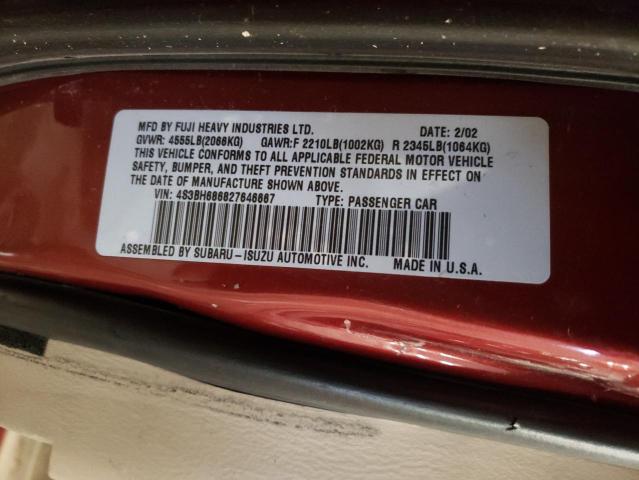 Photo 12 VIN: 4S3BH686827646667 - SUBARU LEGACY OUT 