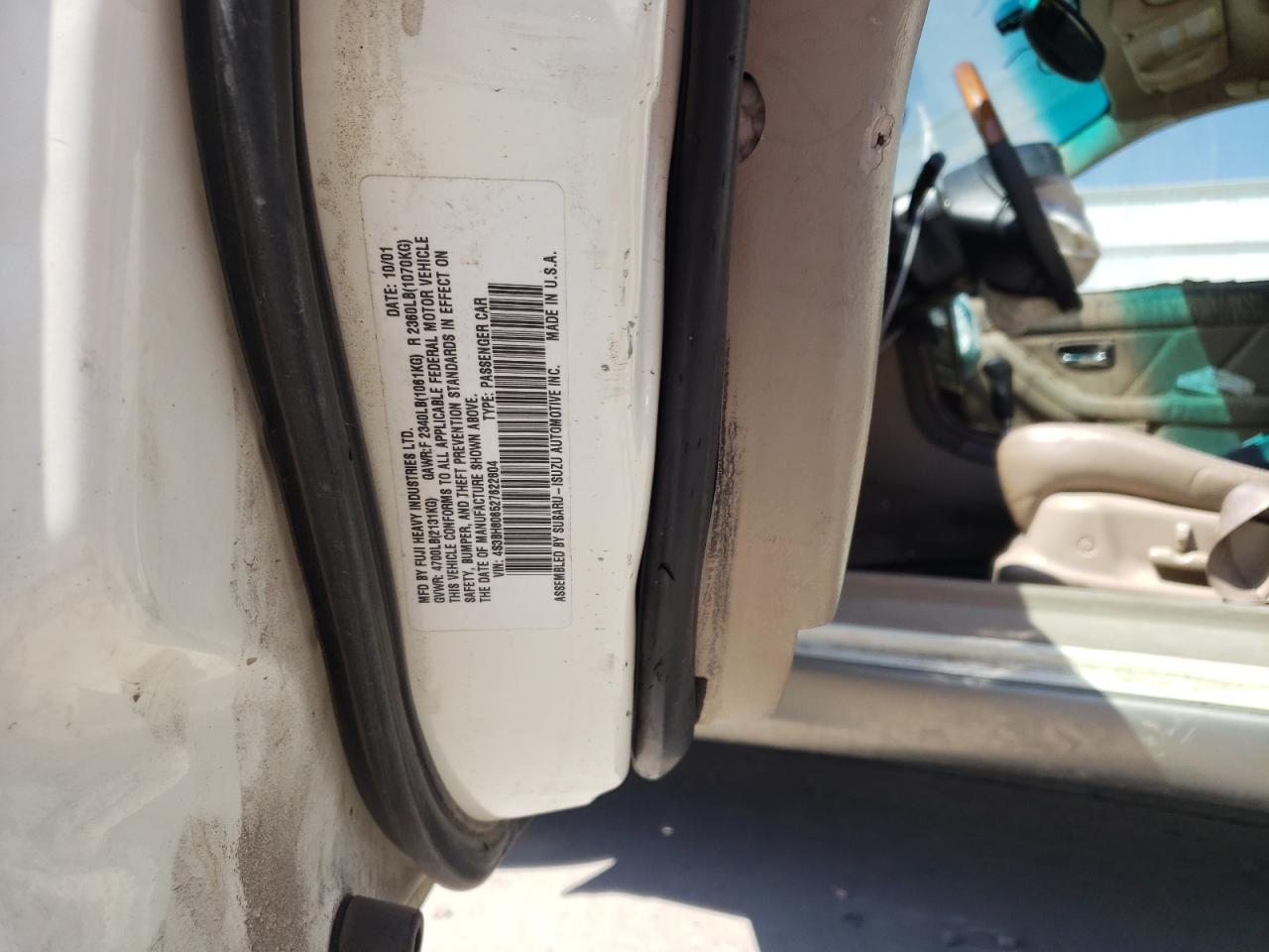 Photo 11 VIN: 4S3BH806527622804 - SUBARU LEGACY 