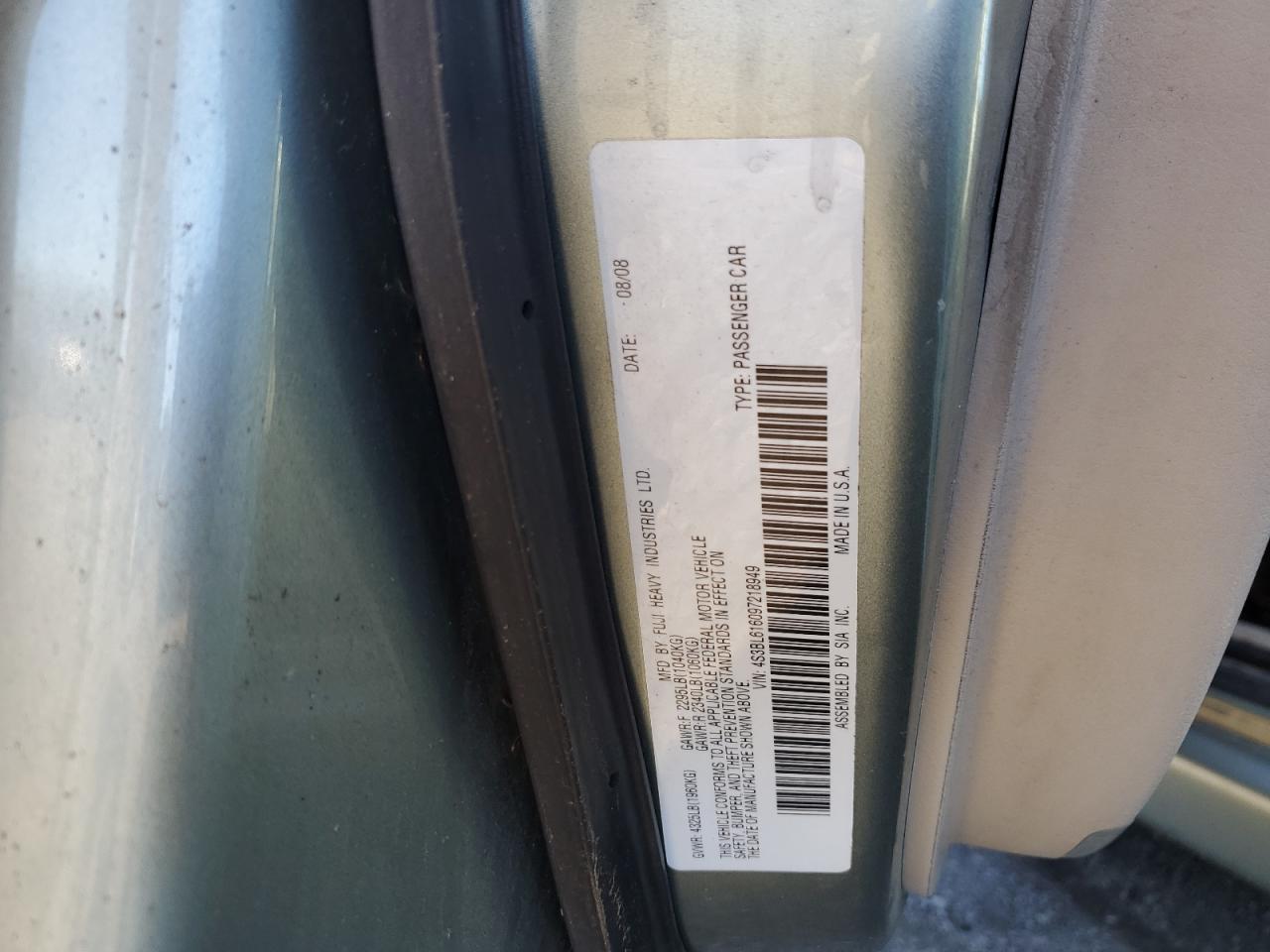 Photo 11 VIN: 4S3BL616097218949 - SUBARU LEGACY 