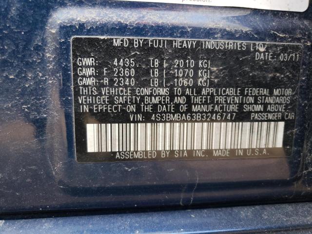 Photo 11 VIN: 4S3BMBA63B3246747 - SUBARU LEGACY 