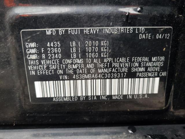 Photo 11 VIN: 4S3BMBA64C3039317 - SUBARU LEGACY 2.5 