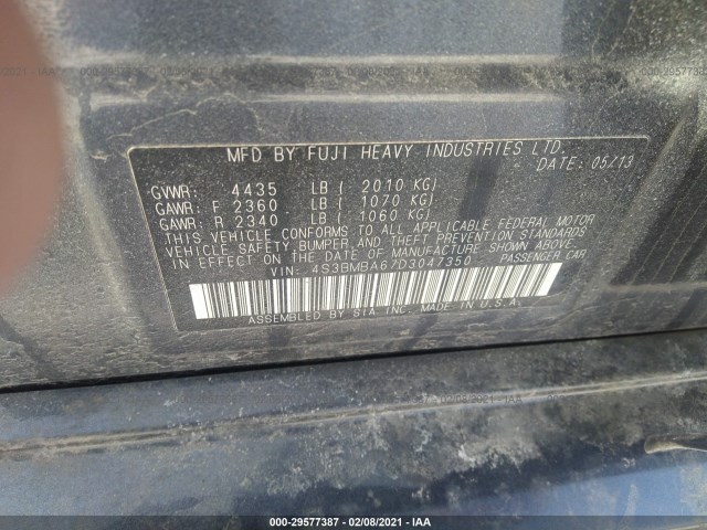 Photo 8 VIN: 4S3BMBA67D3047350 - SUBARU LEGACY 