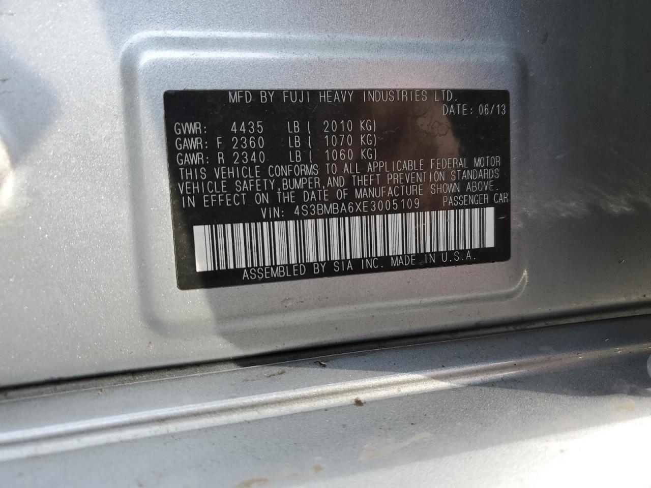 Photo 11 VIN: 4S3BMBA6XE3005109 - SUBARU LEGACY 