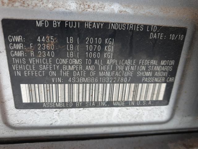 Photo 9 VIN: 4S3BMBB61B3227807 - SUBARU LEGACY 2.5 