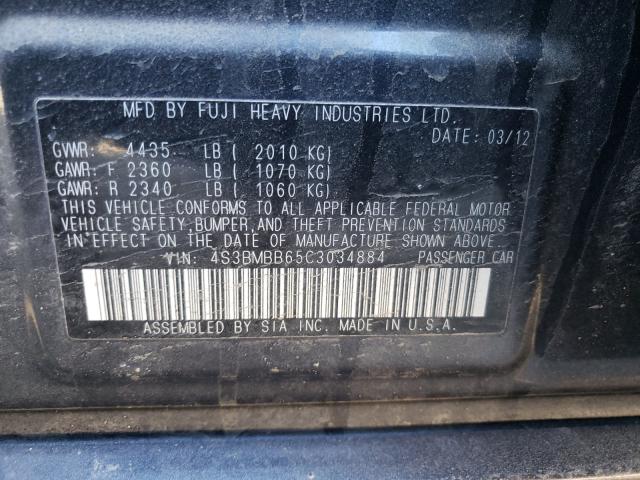 Photo 9 VIN: 4S3BMBB65C3034884 - SUBARU LEGACY 2.5 