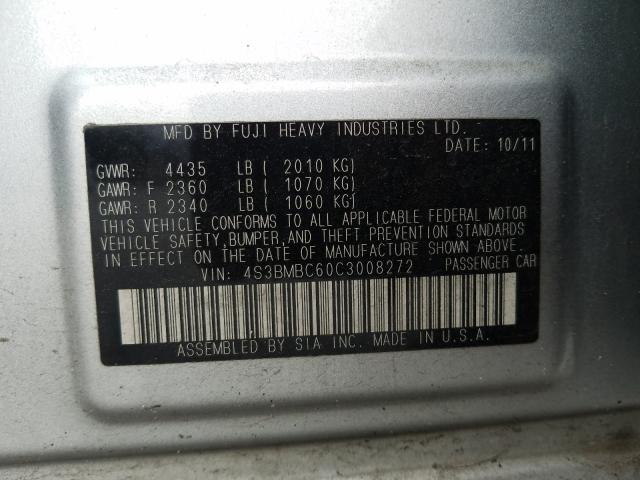 Photo 9 VIN: 4S3BMBC60C3008272 - SUBARU LEGACY 2.5 