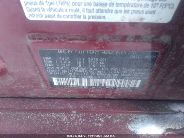 Photo 8 VIN: 4S3BMBC61C3042883 - SUBARU LEGACY 