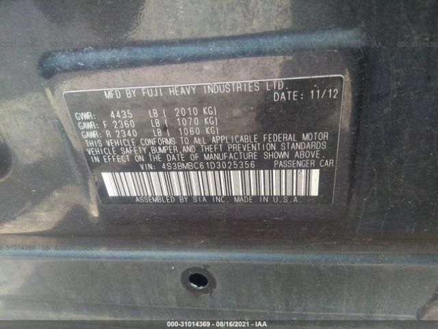 Photo 8 VIN: 4S3BMBC61D3025356 - SUBARU LEGACY 