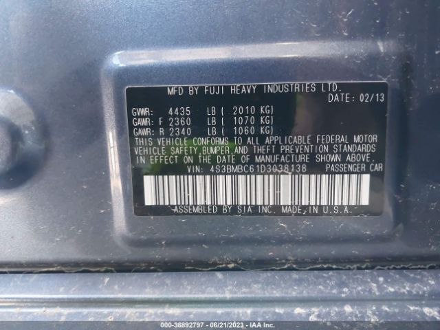 Photo 8 VIN: 4S3BMBC61D3038138 - SUBARU LEGACY 