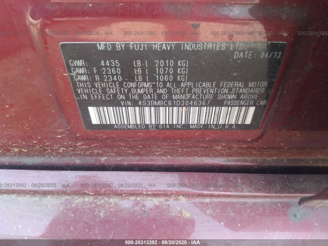 Photo 8 VIN: 4S3BMBC61D3046367 - SUBARU LEGACY 