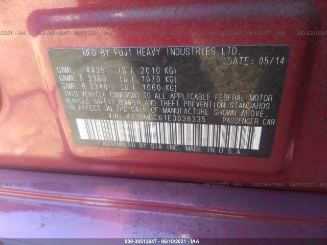 Photo 8 VIN: 4S3BMBC61E3038335 - SUBARU LEGACY 