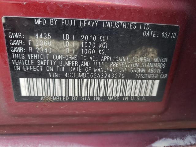 Photo 12 VIN: 4S3BMBC62A3243270 - SUBARU LEGACY 