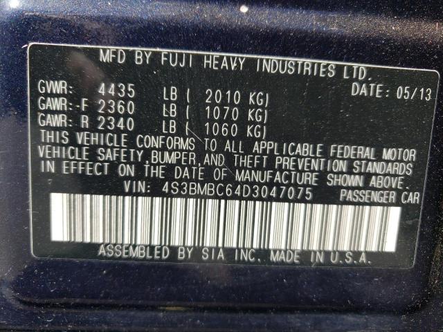 Photo 11 VIN: 4S3BMBC64D3047075 - SUBARU LEGACY 2.5 