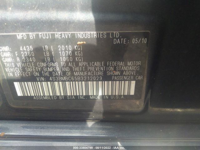 Photo 8 VIN: 4S3BMBC65B3212029 - SUBARU LEGACY 