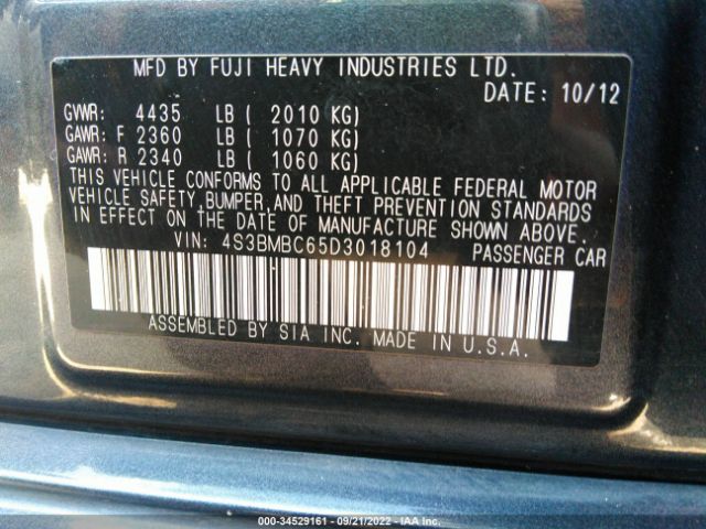 Photo 8 VIN: 4S3BMBC65D3018104 - SUBARU LEGACY 